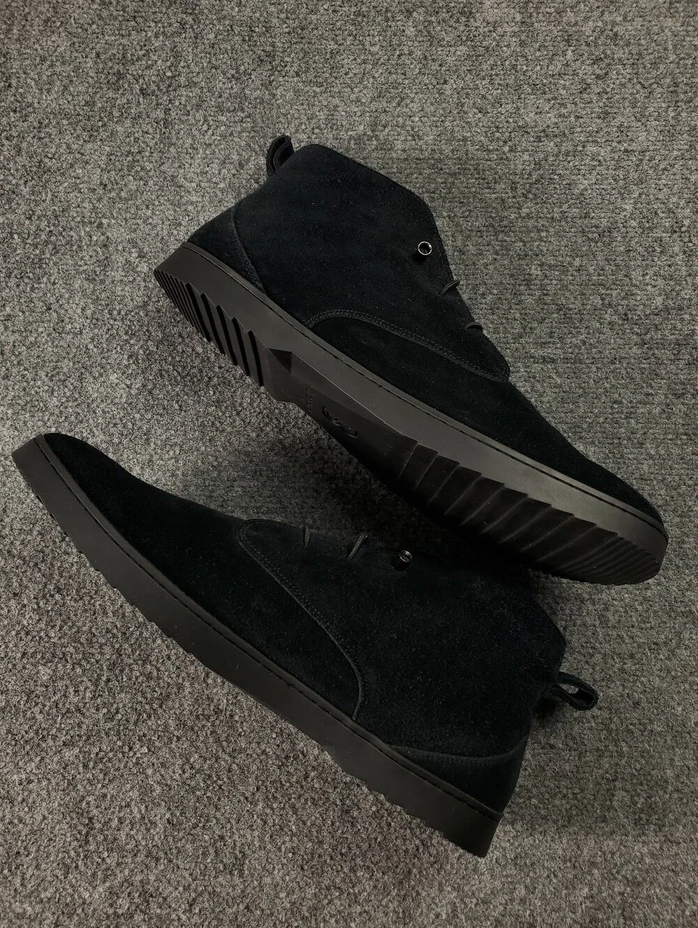 Birchbury Carnforth Chukka Desert Boots Size 16 Black Suede Leather Rubber Sole